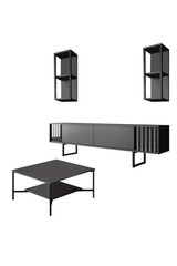 Garnitura namještaja za dnevni boravak Chrome Line Set - antracit, crna Garnitura namještaja za dnevni boravak Chrome Line Set - antracit, crna