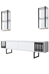Garnitura namještaja za dnevni boravak Chrome Line Set - bijela, crna Garnitura namještaja za dnevni boravak Chrome Line Set - bijela, crna