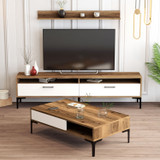 Garnitura namještaja za dnevni boravak Istanbul - orah, bijela