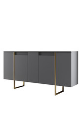 Garnitura namještaja za dnevni boravak Luxe - Antracit, zlatni