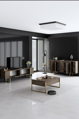 Garnitura namještaja za dnevni boravak Luxe - orah, zlato