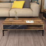 Stol za kafu-kavu Istanbul - orah, crni mermer