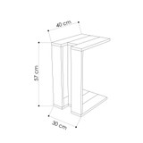 Bočni stolići Muju - Hrast, Antracit, Hrast Bočni stolići Muju - Hrast, Antracit, Hrast