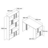 Studijski sto i polica za knjige Lima - orah, bijeli mermer Studijski sto i polica za knjige Lima - orah, bijeli mermer