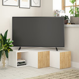 Hanah Home TV stalak Kompaktan - bijeli, hrast 