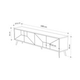 Hanah Home TV stalak Dune - Light Mocha 