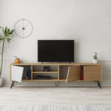 Hanah Home TV stalak Fiona - Hrast, bijeli 