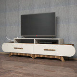 Hanah Home TV stalak Flora - orah, krem 