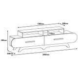 Hanah Home TV stalak Flora - orah, krem 