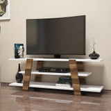 Hanah Home TV stalak Cvijet - orah, bijeli 