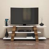 Hanah Home TV stalak Cvijet - orah, bijeli  Hanah Home TV stalak Cvijet - orah, bijeli