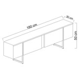 Hanah Home TV stalak Luks - bijela, zlatna 