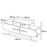 Hanah Home TV stalak Ruža - orah, krem  Hanah Home TV stalak Ruža - orah, krem