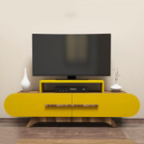 Hanah Home TV stalak Ruža - orah, žuta  Hanah Home TV stalak Ruža - orah, žuta