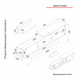 TV jedinica Asos - bijeli, orah