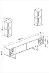 TV jedinica Crna linija - orah, crna TV jedinica Crna linija - orah, crna