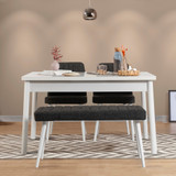 Set stolova i stolica (4 komada) Kosta bijela-antracit