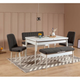 Klupa Vina Bench antracit, bijela