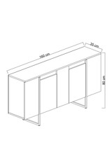 Komoda Luxe - antracit, crna