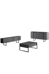 Komoda Luxe - antracit, crna