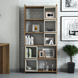 Polica za knjige Kutija - orah, krem