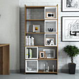 Polica za knjige Kutija - orah, bijela