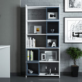 Polica za knjige Kutija - bijela, plava