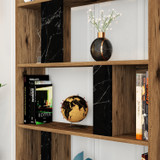 Polica za knjige Lima - orah, crni mermer Polica za knjige Lima - orah, crni mermer