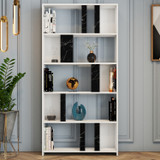 Polica za knjige Lima - bijeli, crni mermer Polica za knjige Lima - bijeli, crni mermer