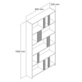 Polica za knjige Lima - bijela, žuta Polica za knjige Lima - bijela, žuta
