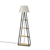 Podna lampa Pal - hrast, lan
