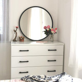 Ogledalo Siyah Metal Çerçeve Yuvarlak Ayna A710