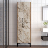 Višenamjenski kabinet Berlin A - orah, bijeli mermer