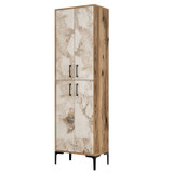 Višenamjenski kabinet Berlin A - orah, bijeli mermer