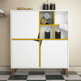 Višenamjenski kabinet Puls - bijela, žuta