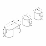 Stolici za kafu-kavu (3 komada) Dena - antracit, hrast Stolici za kafu-kavu (3 komada) Dena - antracit, hrast
