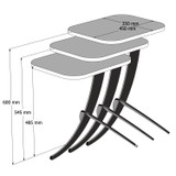 Stolici za kafu-kavu (3 komada) Pion - crni mramor