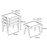 Stolici za kafu-kavu (3 komada) Roma - orah, krem