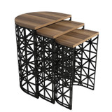 Stolici za kafu-kavu (3 komada) Stil Metal Ferforje - Orah