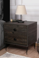 Noćni ormarić Luna - tamno smeđa