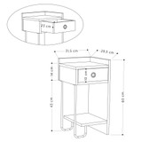 Noćni ormarić Sirius desno - Light Mocha