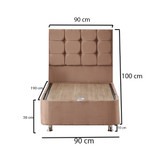 Krevet sa madracem Helen - svijetlosmeđa (90 x 190)