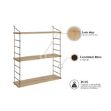 Zidna polica Armoni 3'lü - Hrast