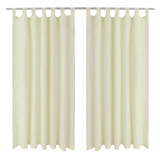 Mikro-satenska zavjesa s tregerima 2 kom krem boje 140 x 175 cm