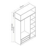Ormar Minar 3 Kapak 2 Çekmece 235 - Antracit, Dore