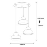 Stropna svjetiljka Berceste - 180CRNI-S2
