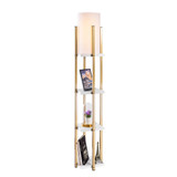 Podna lampa 7119 - Bijela, zlatna