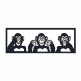 Dekorativni metalni zidni pribor Tri majmuna - M