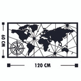 Dekorativni metalni zidni pribor Karta svijeta velika 2