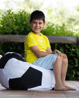 Lazy bag Football Kids Pouf - crni, bijeli